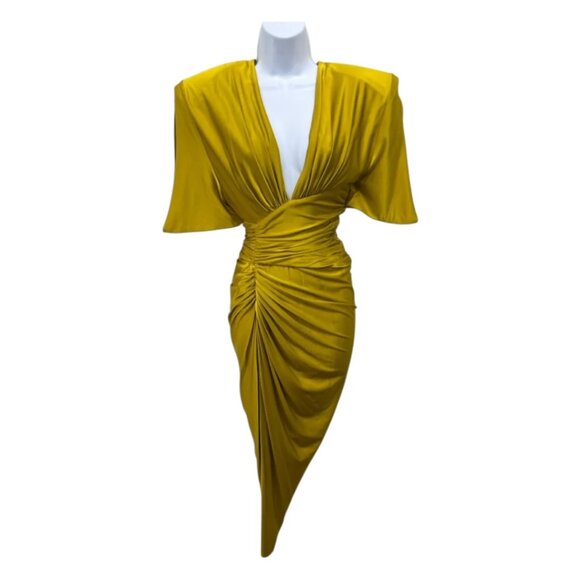 Alexandre Vauthier Amber Ruched Midi Dress NWT 34/2 - Picture 11 of 13